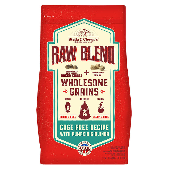 Wholesome Grains Cage-Free Recipe with Pumpkin & Quinoa - Raw Blend Baked Kibble with Grains for Dogs