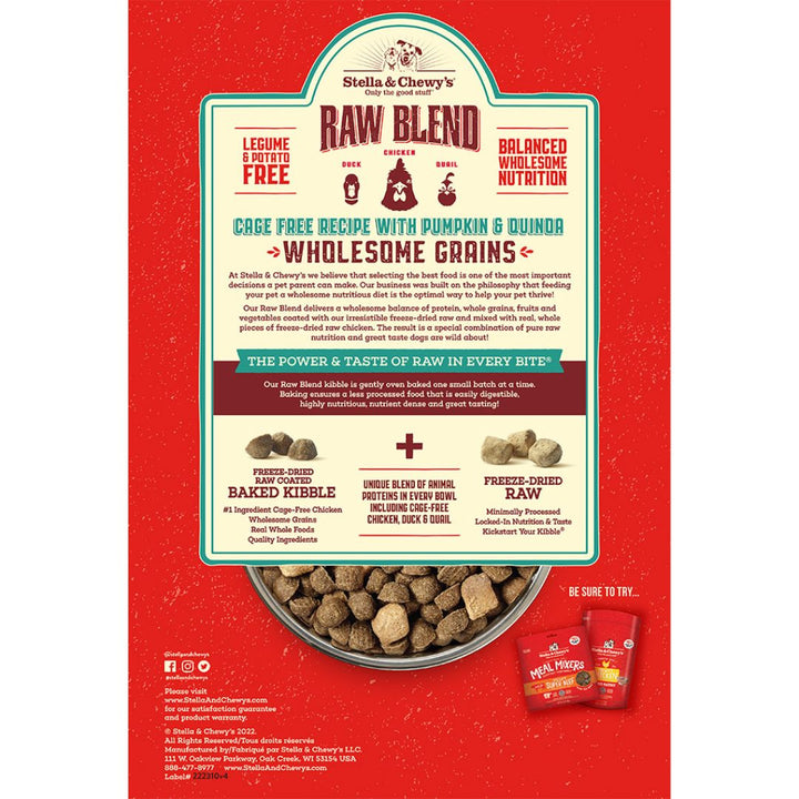 Wholesome Grains Cage-Free Recipe with Pumpkin & Quinoa - Raw Blend Baked Kibble with Grains for Dogs