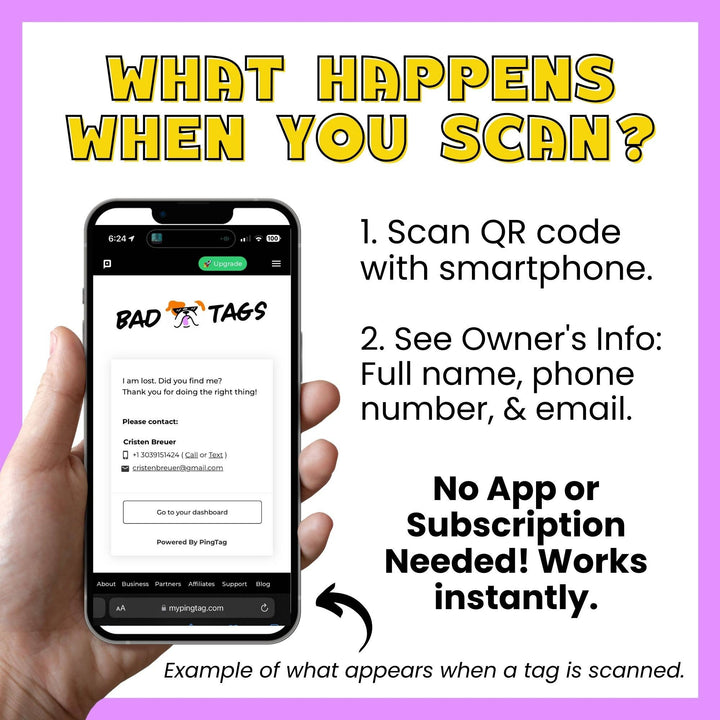 Cute but Dumb AF - QR Code ID Tag