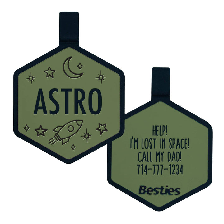 Space Cadet Silicone Dog ID Tag