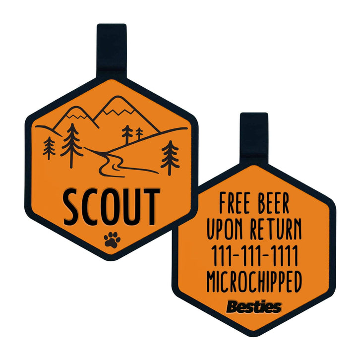 Mountain Adventure Silicone Dog ID Tag