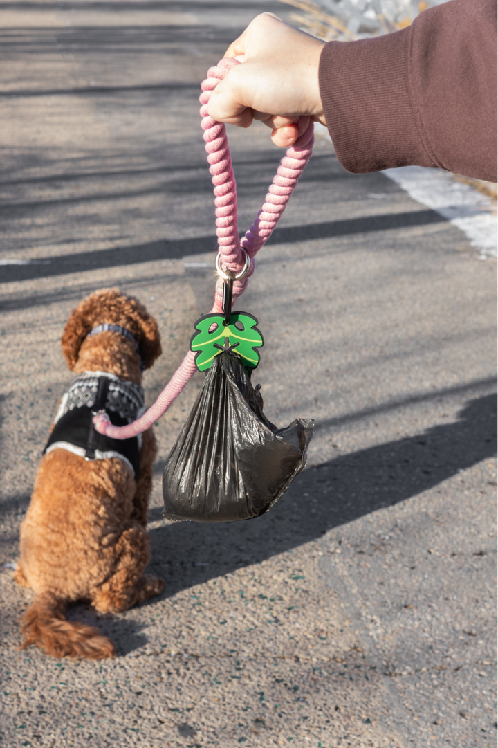 Monstera Leaf Poopy Loop Used Dog Waste Bag Holder