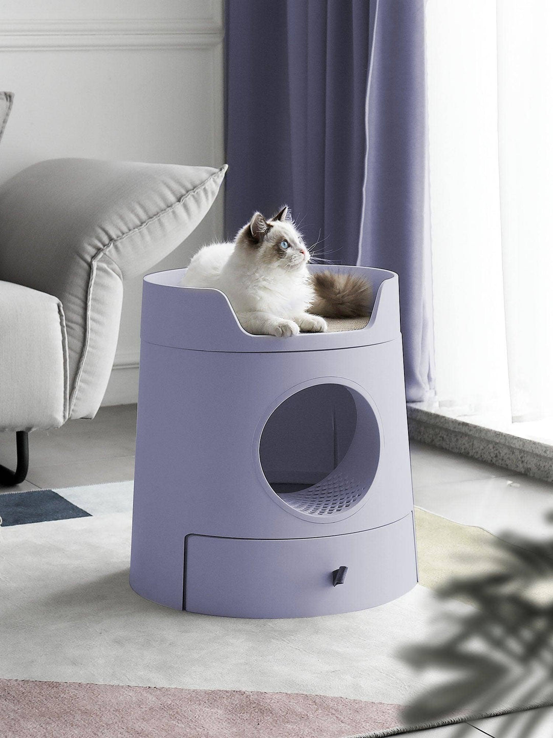 Mayitwill XL Castle 2 in 1 Front-Entry Cat Litter Box