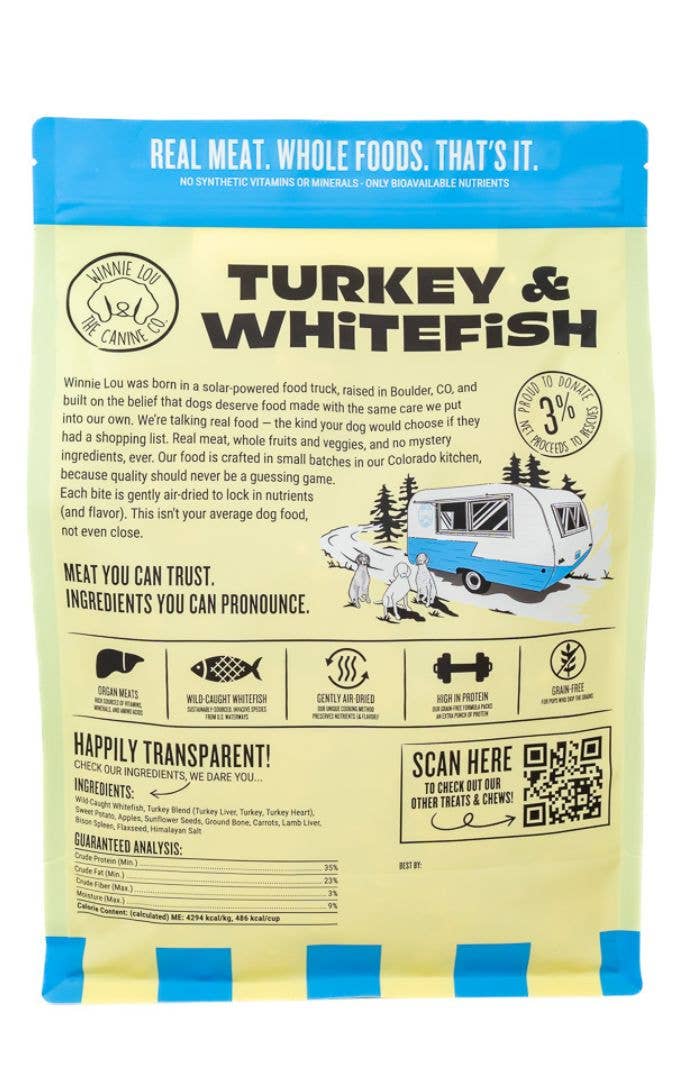 Gently Air-Dried Dog Food - Turkey + Whitefish