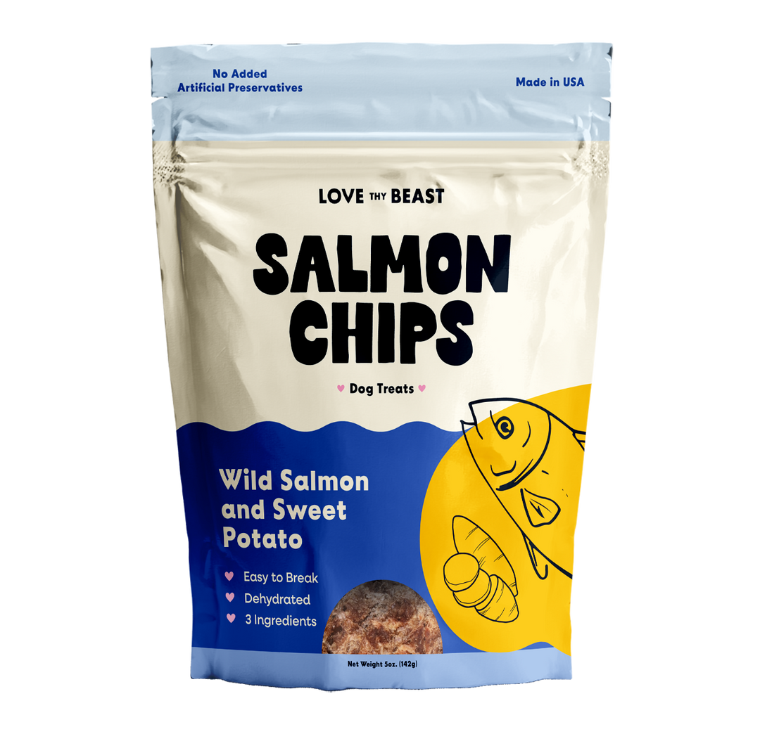 Salmon Chips, Dehydrated Dog Treats, 5-oz bag