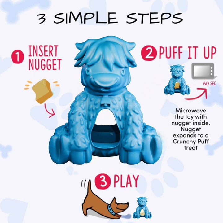 Yak Puff and Play Dog Chew Toy Treat Dispenser