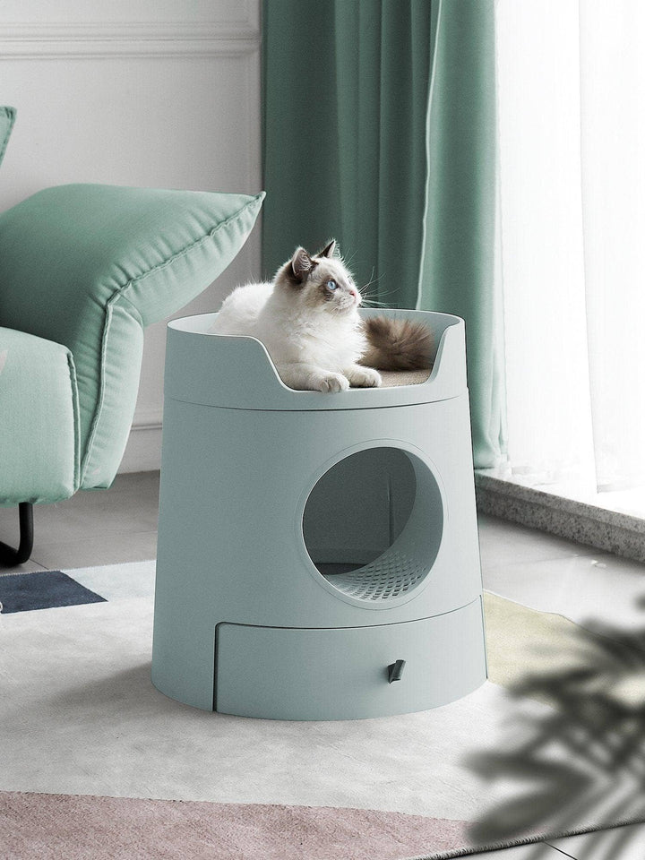 Mayitwill XL Castle 2 in 1 Front-Entry Cat Litter Box