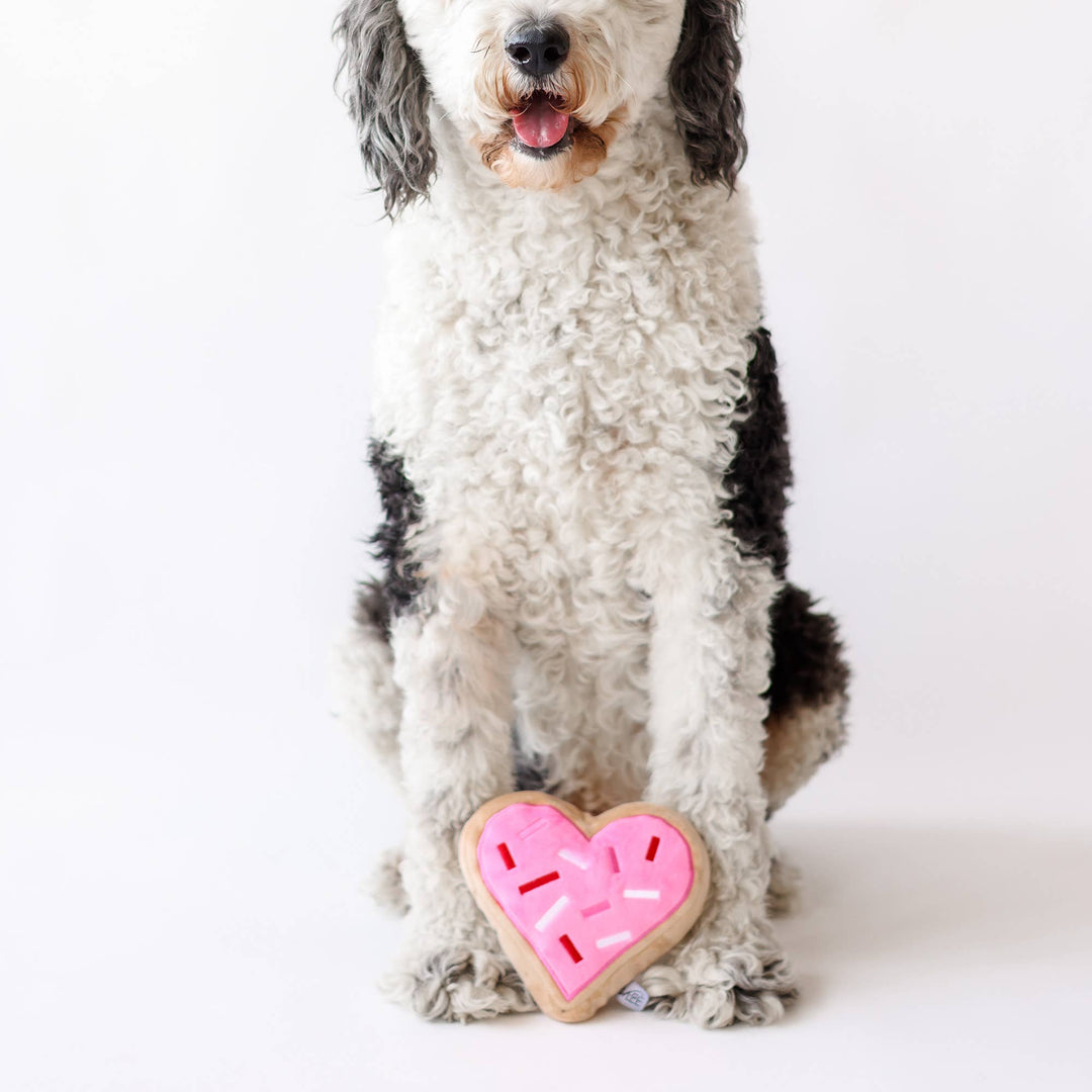 Pink Heart Sugar Cookie Dog Toy