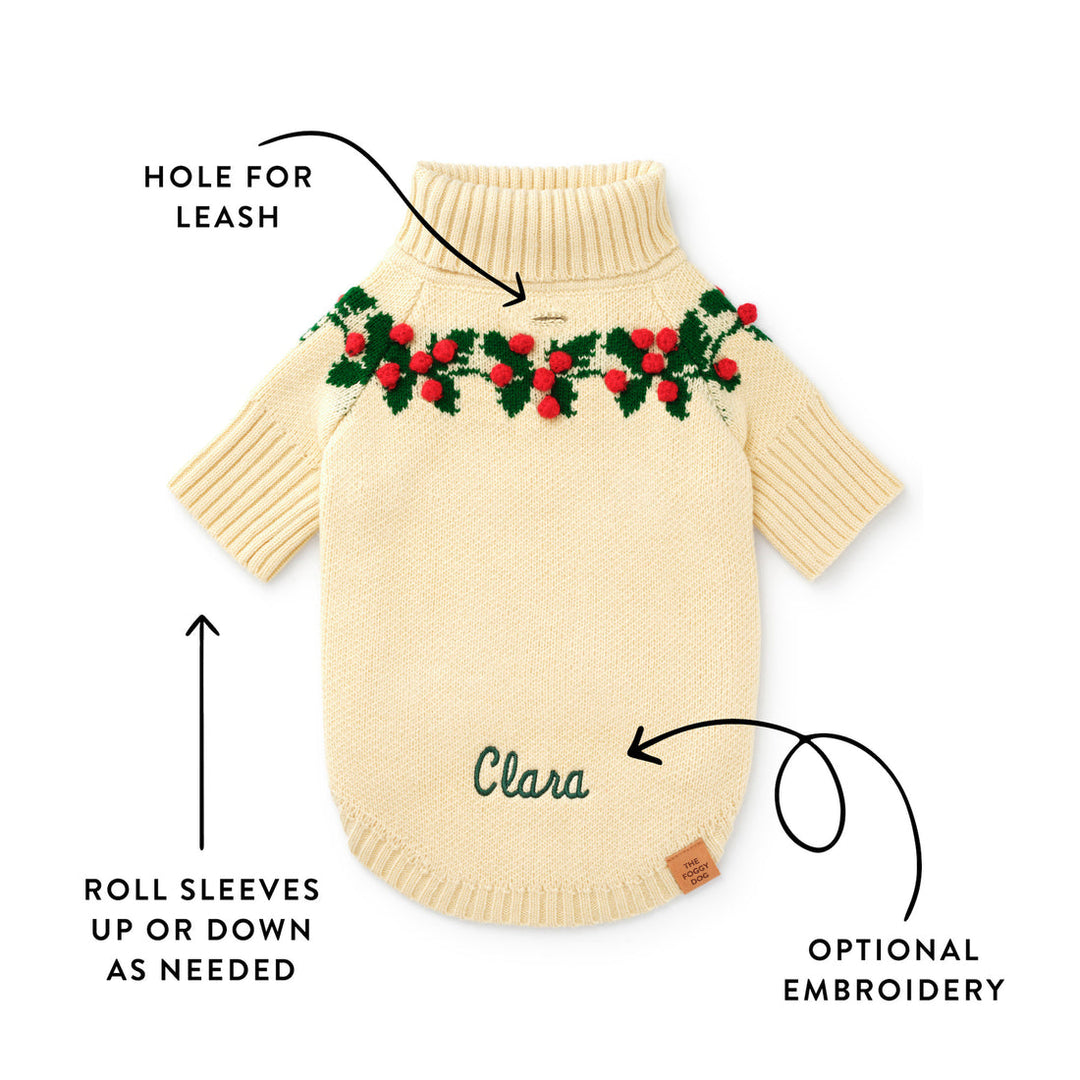 Holly Bobble Holiday Sweater