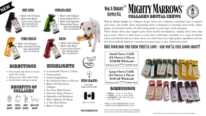 Mighty Marrows Collagen Dental Chew - Bacon