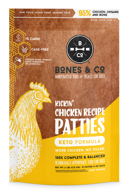 KICKIN' CHICKEN RECIPE PATTIES - Raw Frozen Dog Food