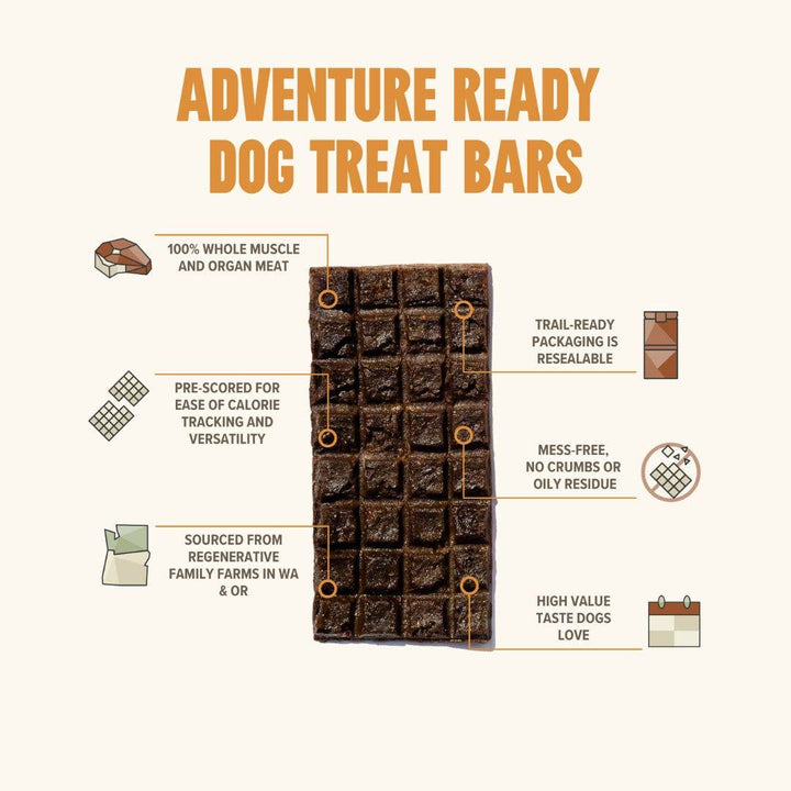 Pork Treat & Snack Bar for Active Dogs - Energy & Recovery