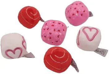 Midlee Valentine Plush Balls Dog Toy - Set of 6