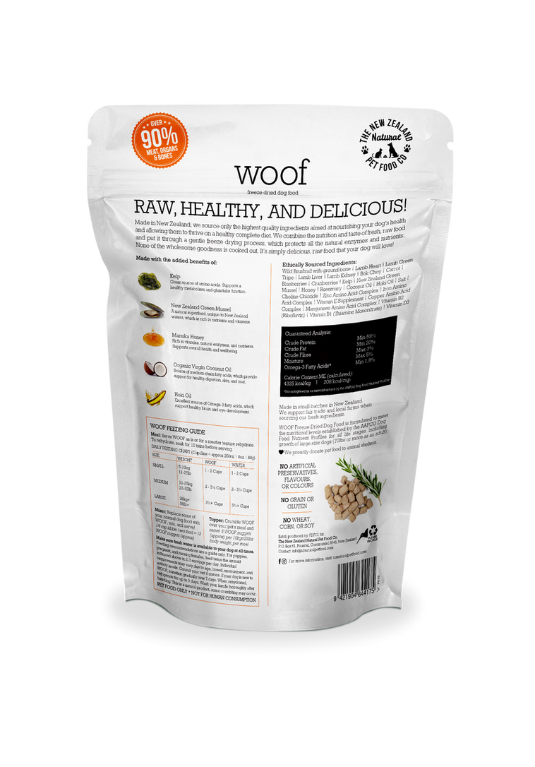 WOOF Freeze-Dried Dog Food - Brushtail Recipe