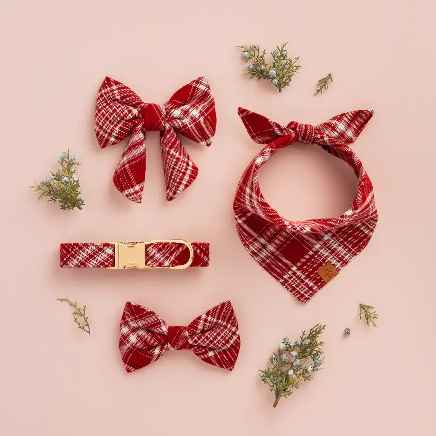 Marsala Plaid Flannel Holiday Bandana