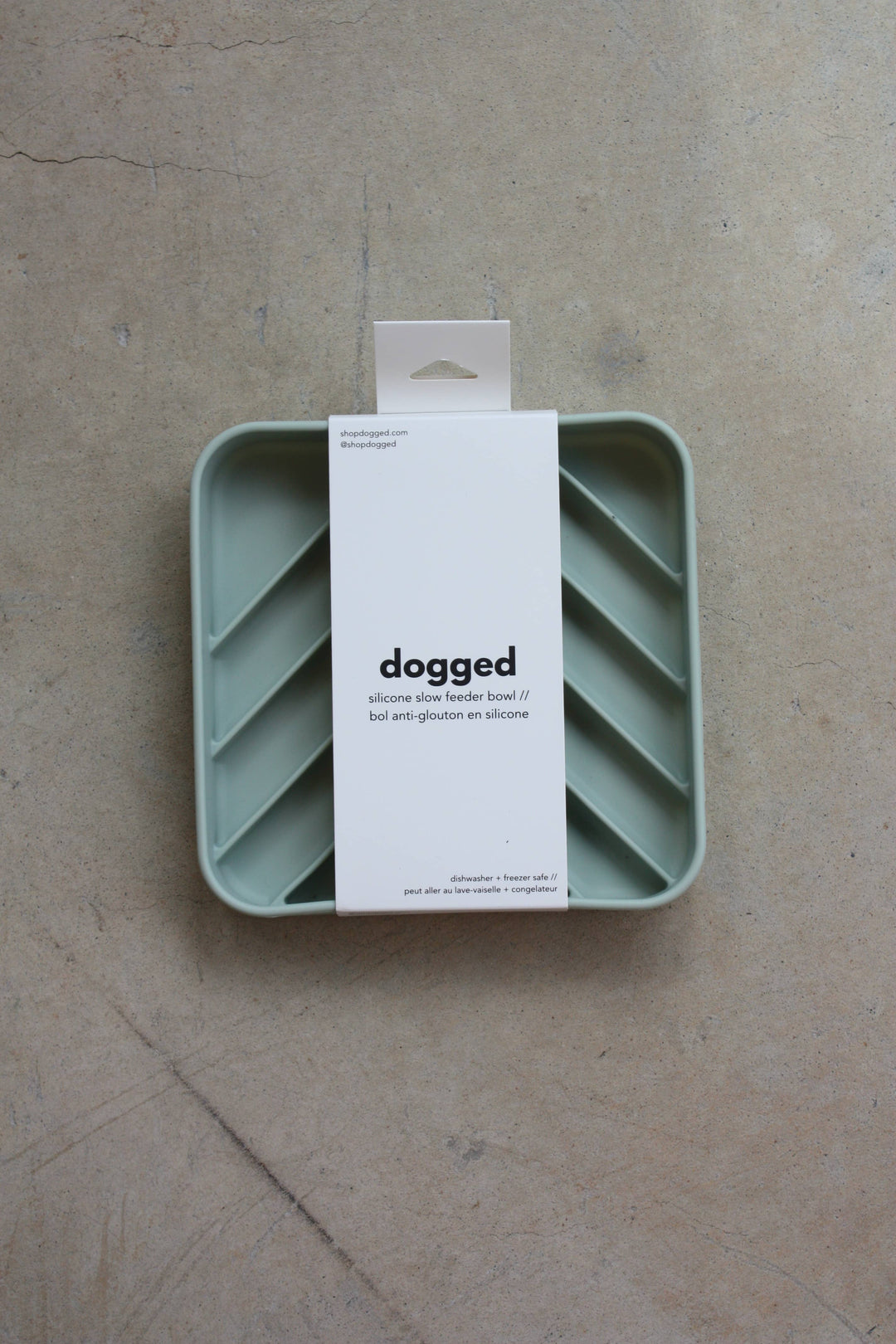 Dogged - chevron slow feeder bowl - seafoam
