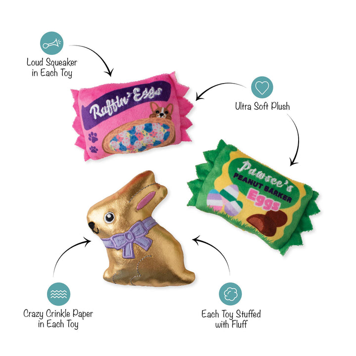 EGGSTRA SWEETS 3PCS SMALL DOG TOY