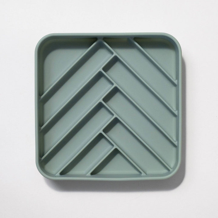Dogged - chevron slow feeder bowl - seafoam