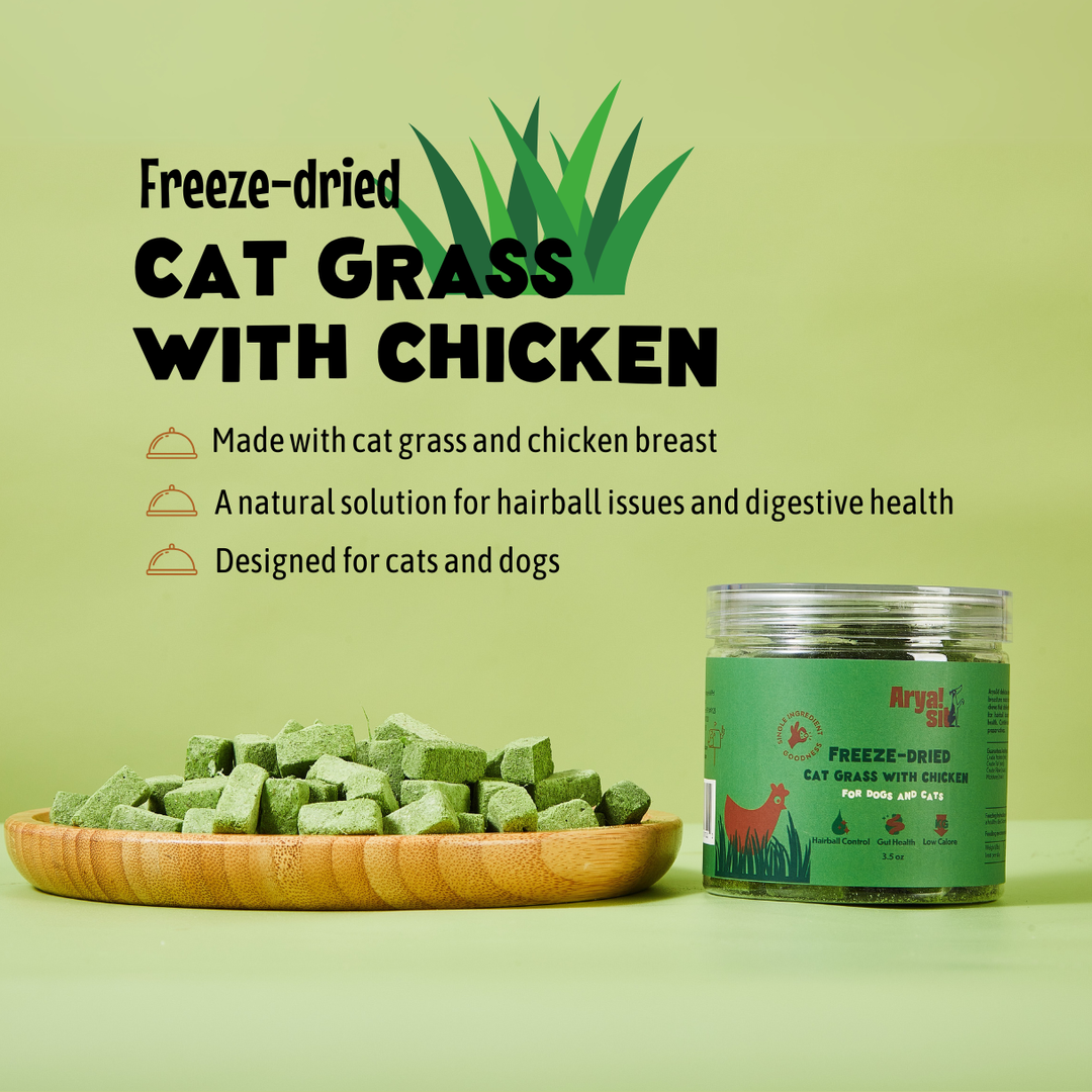 Freeze-Dried Cat Grass with Chicken