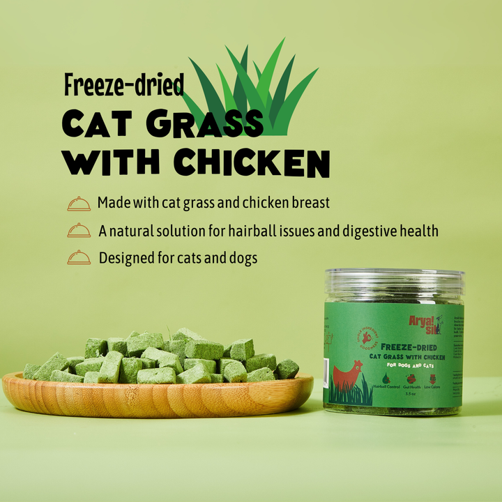 Freeze-Dried Cat Grass with Chicken