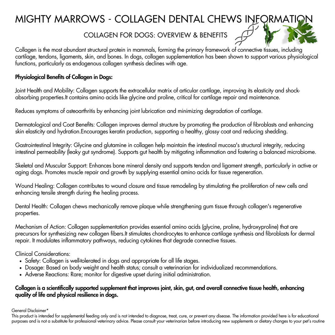 Mighty Marrows Collagen Dental Chew - Bacon