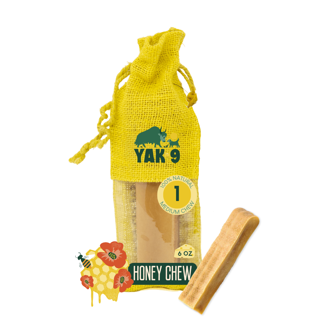Yak9 - Honey Yak Chews for Dogs - Medium 6oz