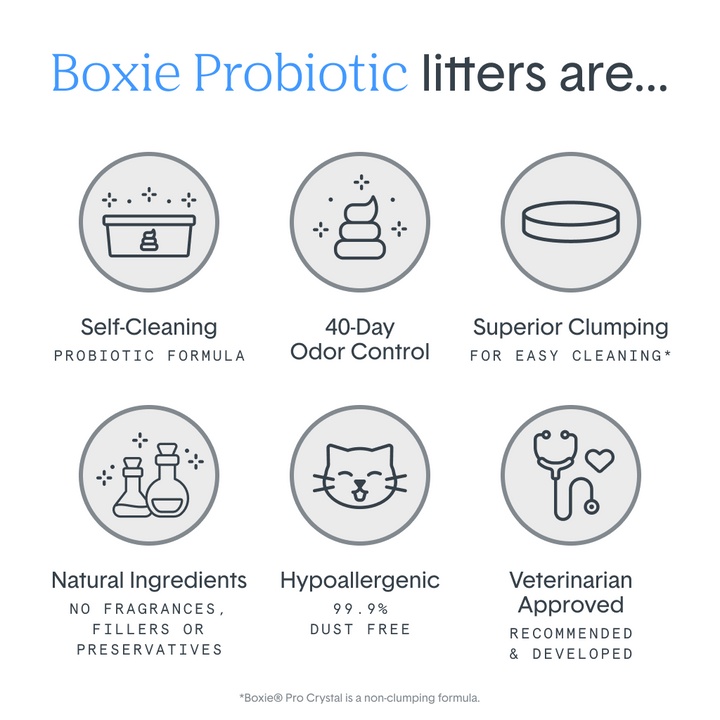 BoxiePro® Self-Cleaning Probiotic Crystal Non-Clumping Cat Litter