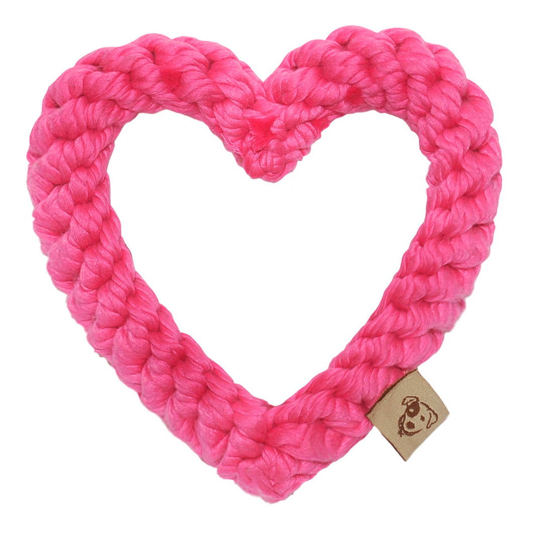 Heart 7" Pink Rope Toy